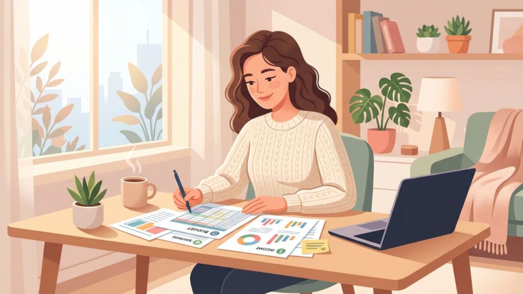 person confidently managing money with a plan